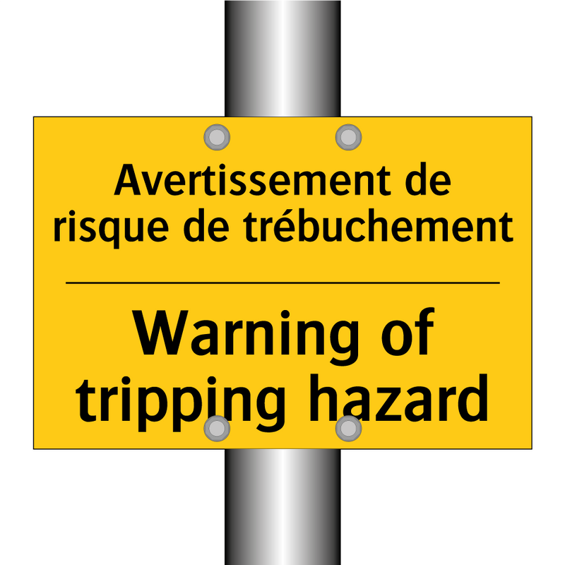 Avertissement de risque de trébuchement /.../ - Warning of tripping hazard