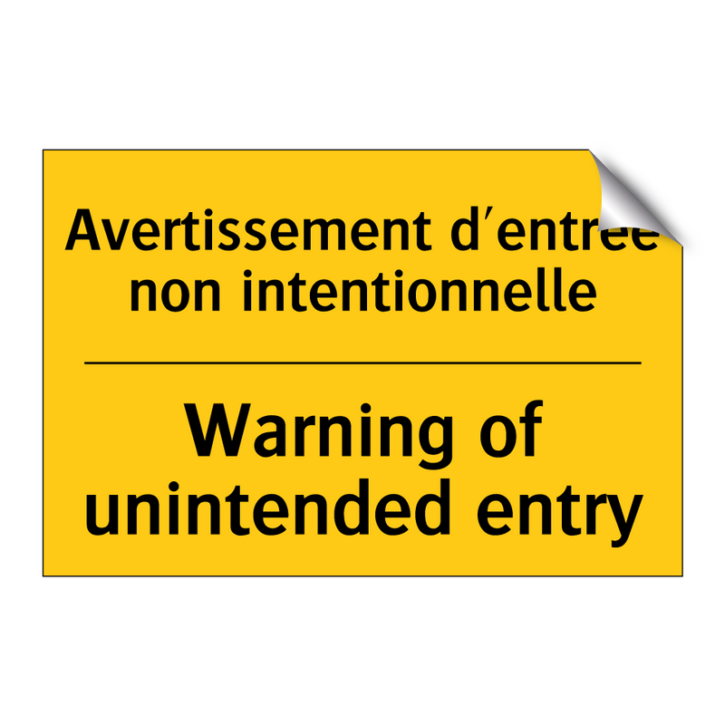 Avertissement d'entrée non intentionnelle /.../ - Warning of unintended entry