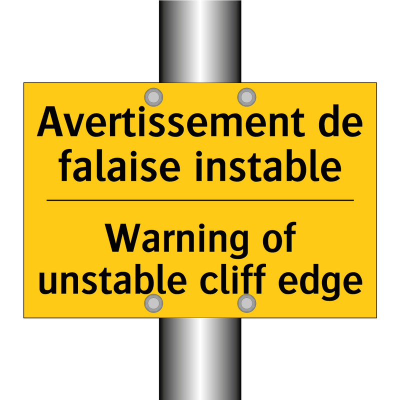 Avertissement de falaise instable /.../ - Warning of unstable cliff edge