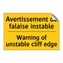 Avertissement de falaise instable /.../ - Warning of unstable cliff edge