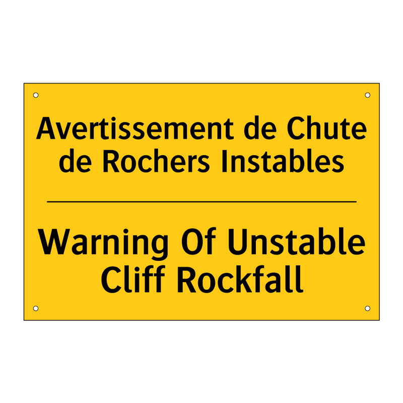 Avertissement de Chute de Rochers  /.../ - Warning Of Unstable Cliff Rockfall /.../