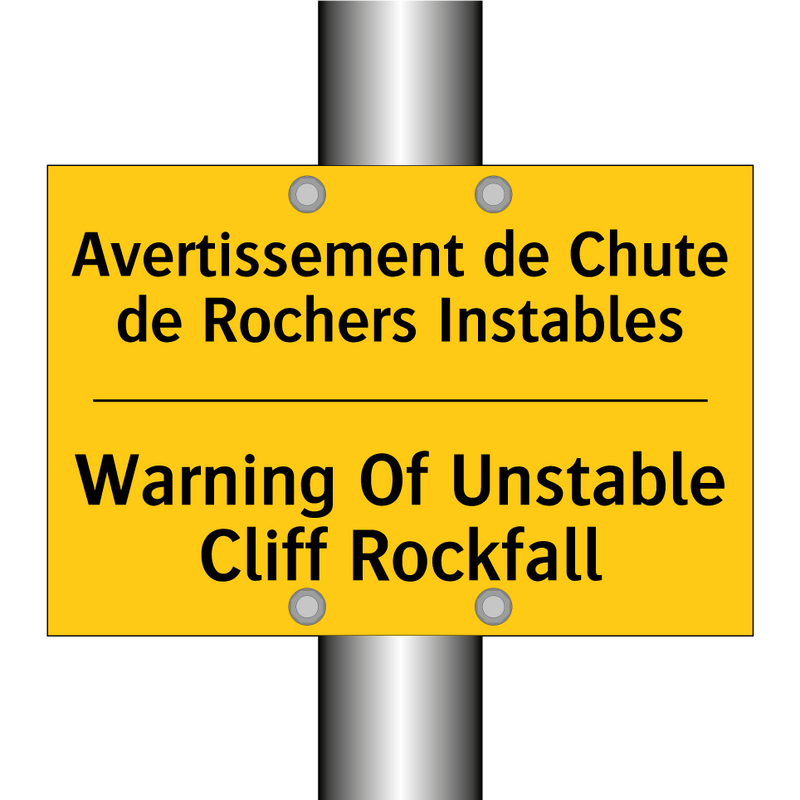 Avertissement de Chute de Rochers  /.../ - Warning Of Unstable Cliff Rockfall /.../