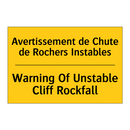 Avertissement de Chute de Rochers  /.../ - Warning Of Unstable Cliff Rockfall /.../