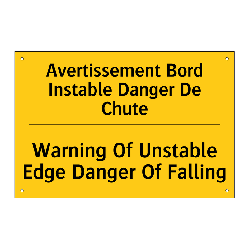 Avertissement Bord Instable Danger  /.../ - Warning Of Unstable Edge Danger  /.../