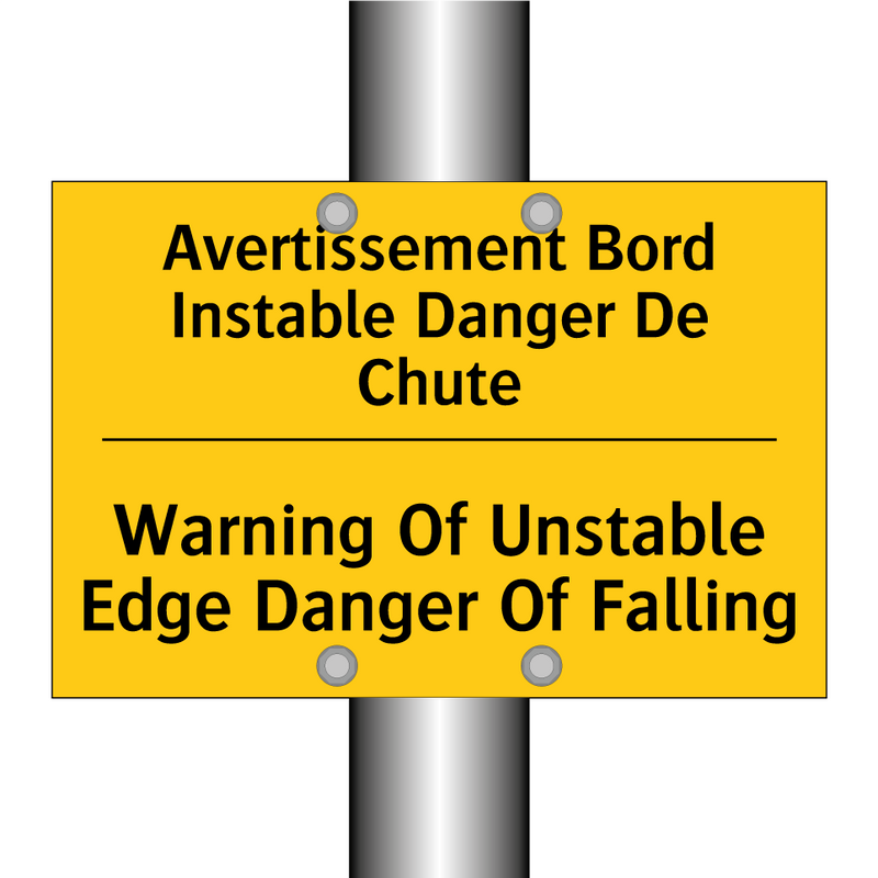 Avertissement Bord Instable Danger  /.../ - Warning Of Unstable Edge Danger  /.../