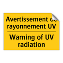 Avertissement de rayonnement UV /.../ - Warning of UV radiation