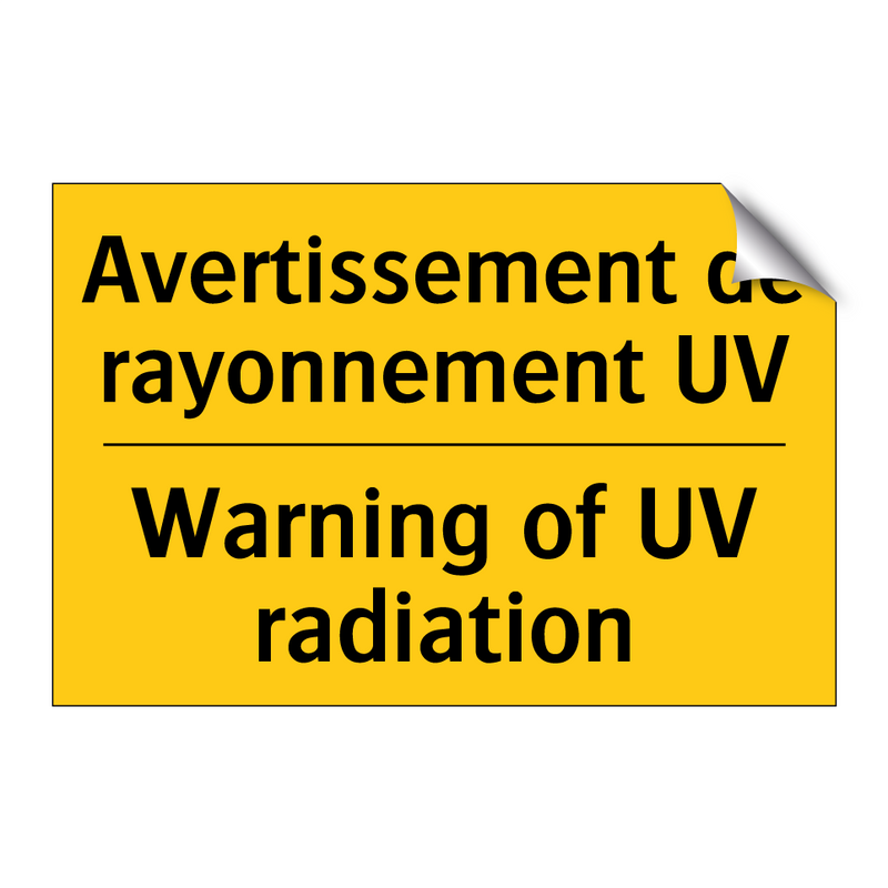 Avertissement de rayonnement UV /.../ - Warning of UV radiation