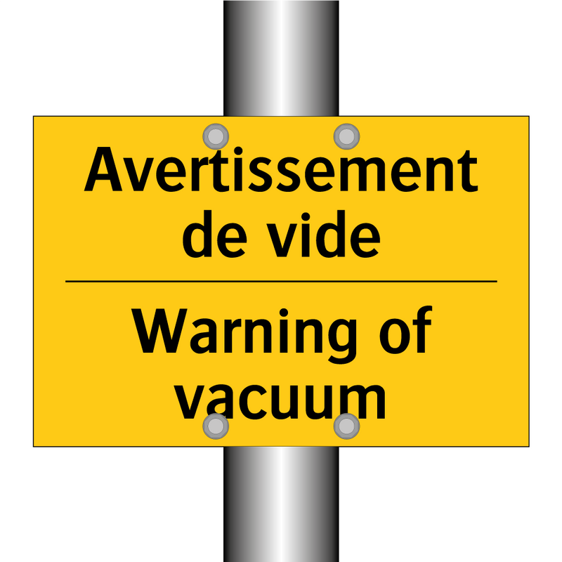 Avertissement de vide - Warning of vacuum