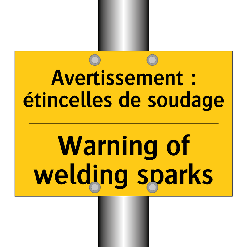 Avertissement : étincelles de  /.../ - Warning of welding sparks