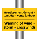 Avertissement de vent - tempête  /.../ - Warning of wind - storm - crosswinds /.../
