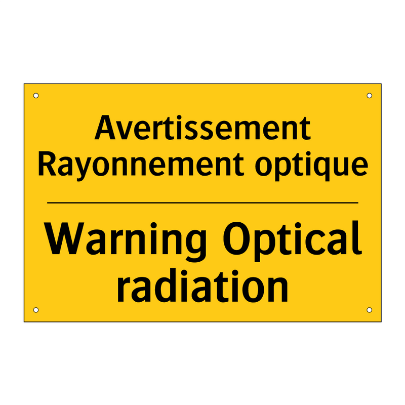 Avertissement Rayonnement optique /.../ - Warning Optical radiation