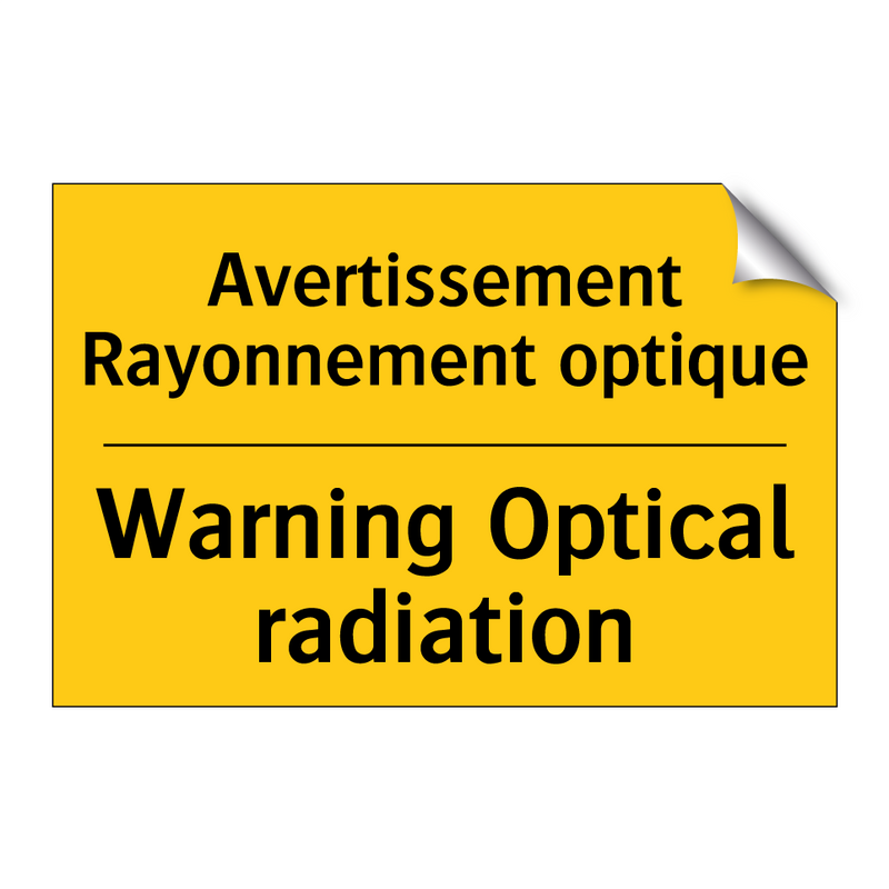 Avertissement Rayonnement optique /.../ - Warning Optical radiation