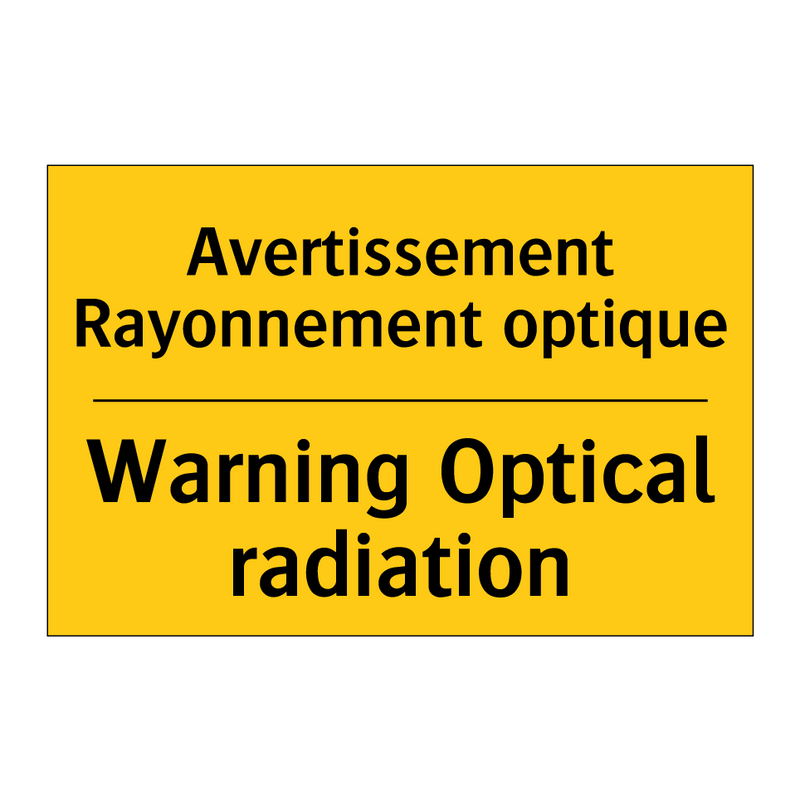 Avertissement Rayonnement optique /.../ - Warning Optical radiation