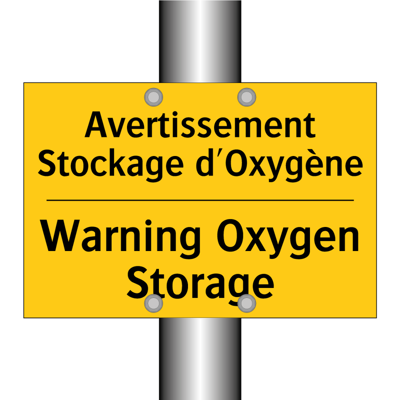 Avertissement Stockage d'Oxygène /.../ - Warning Oxygen Storage