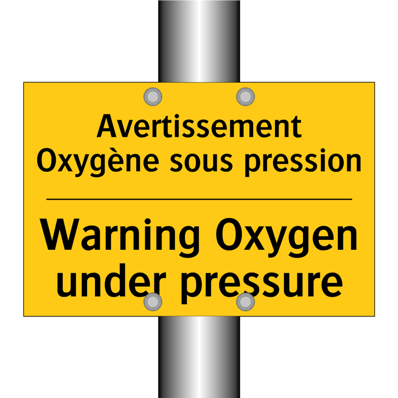 Avertissement Oxygène sous pression /.../ - Warning Oxygen under pressure