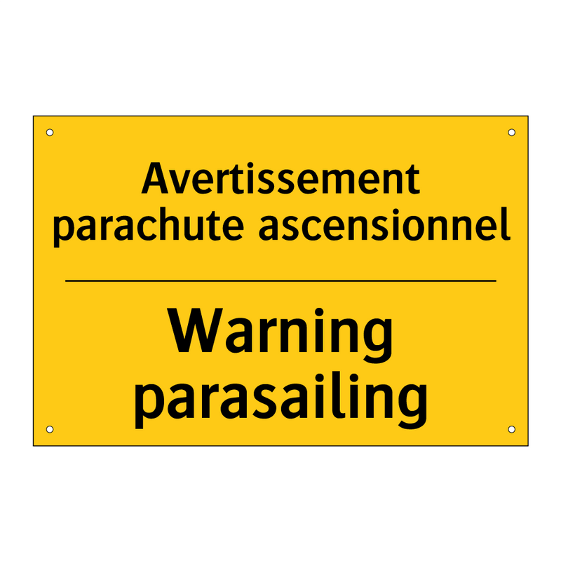 Avertissement parachute ascensionnel /.../ - Warning parasailing