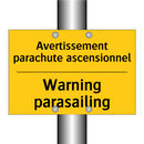 Avertissement parachute ascensionnel /.../ - Warning parasailing