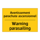 Avertissement parachute ascensionnel /.../ - Warning parasailing