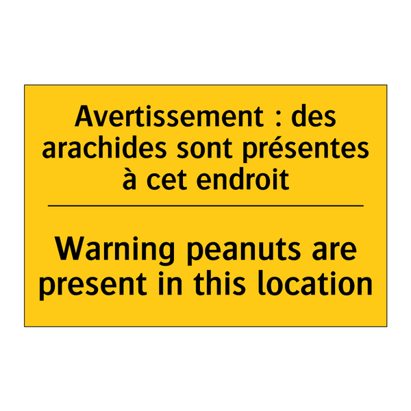 Avertissement : des arachides  /.../ - Warning peanuts are present in  /.../