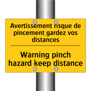Avertissement risque de pincement  /.../ - Warning pinch hazard keep distance /.../