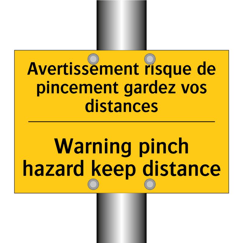 Avertissement risque de pincement  /.../ - Warning pinch hazard keep distance /.../