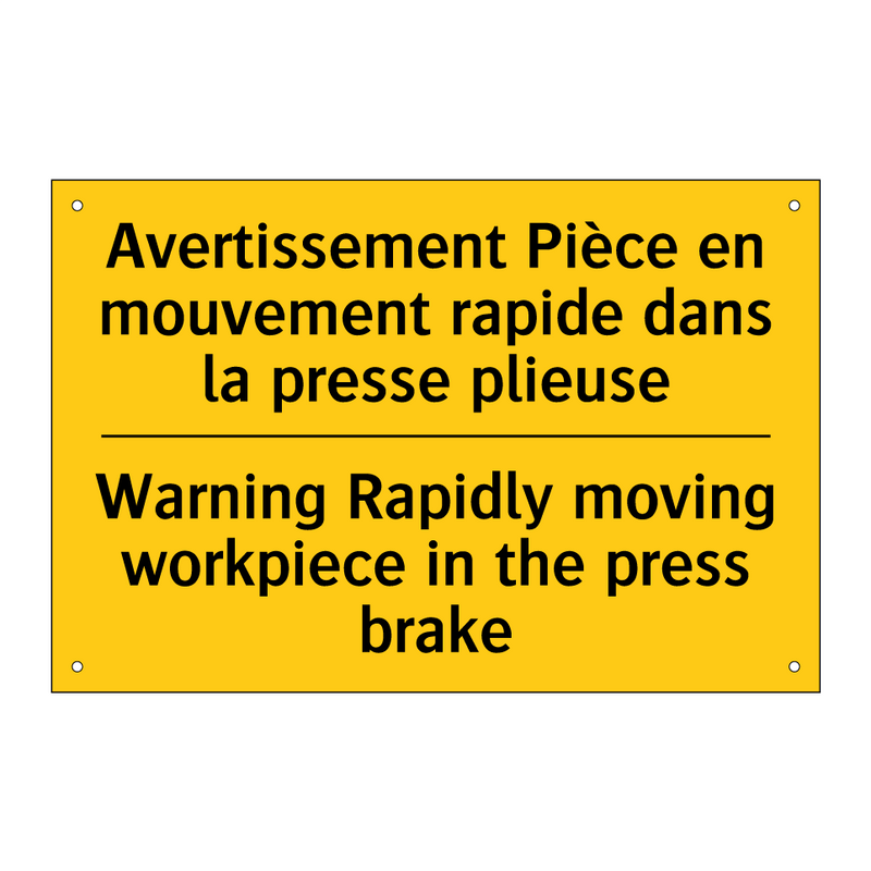 Avertissement Pièce en mouvement  /.../ - Warning Rapidly moving workpiece  /.../