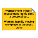 Avertissement Pièce en mouvement  /.../ - Warning Rapidly moving workpiece  /.../