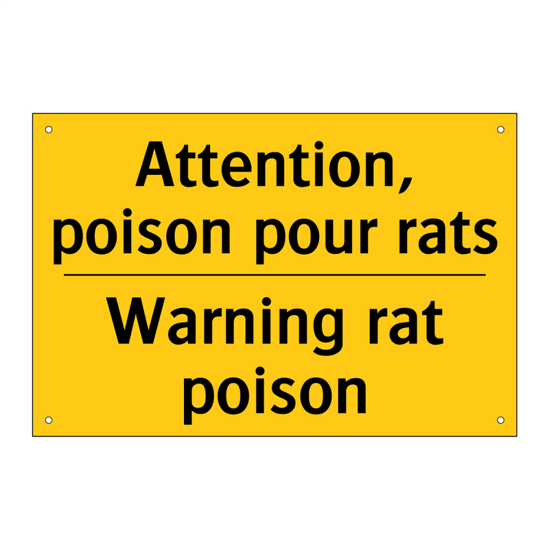 Attention, poison pour rats - Warning rat poison