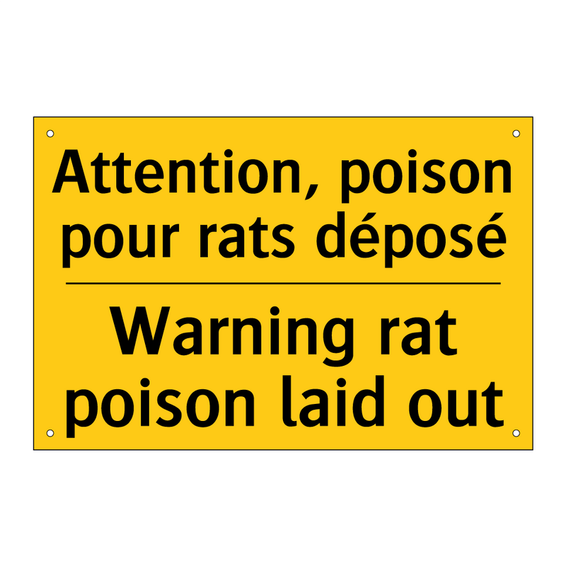 Attention, poison pour rats déposé /.../ - Warning rat poison laid out