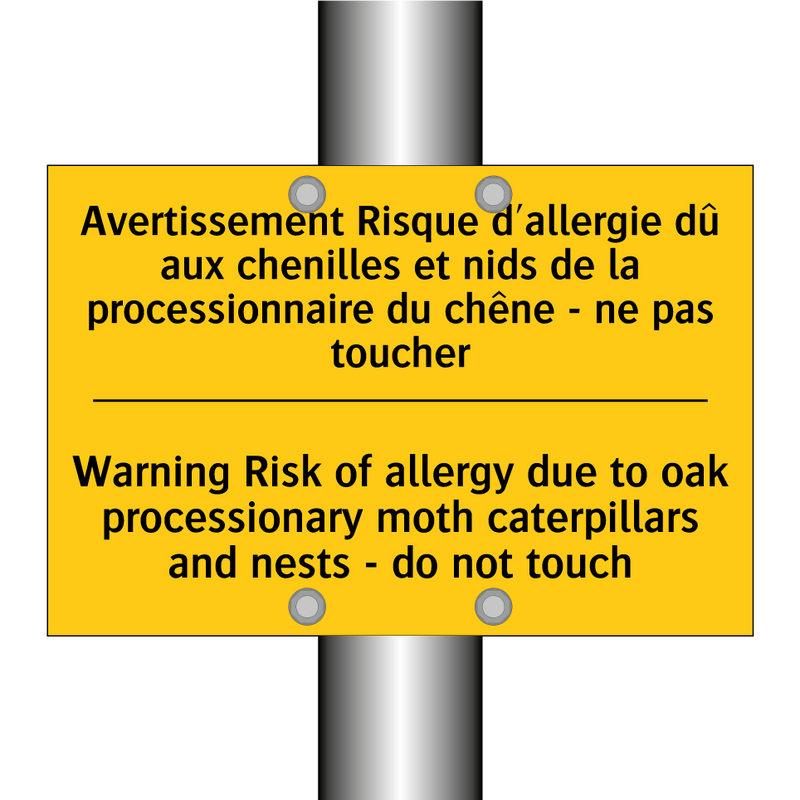 Avertissement Risque d'allergie  /.../ - Warning Risk of allergy due to  /.../