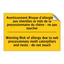 Avertissement Risque d'allergie  /.../ - Warning Risk of allergy due to  /.../
