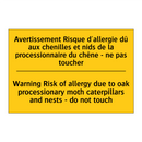 Avertissement Risque d'allergie  /.../ - Warning Risk of allergy due to  /.../
