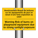 Avertissement Risque de brûlures  /.../ - Warning Risk of burns on playground  /.../