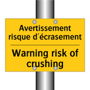 Avertissement risque d'écrasement /.../ - Warning risk of crushing