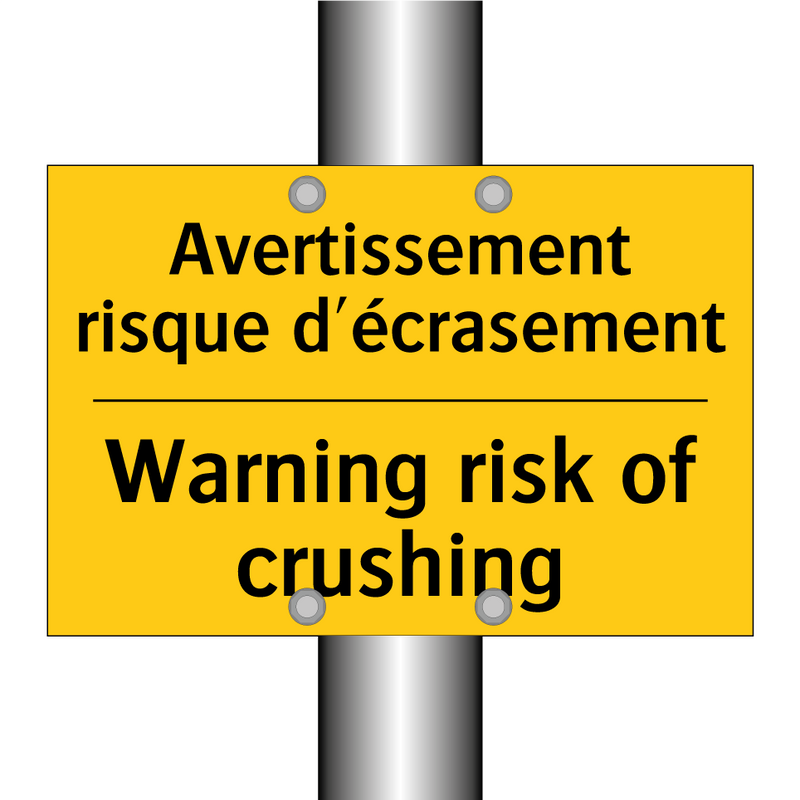 Avertissement risque d'écrasement /.../ - Warning risk of crushing