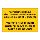 Avertissement Risque d'écrasement  /.../ - Warning Risk of hand crushing  /.../