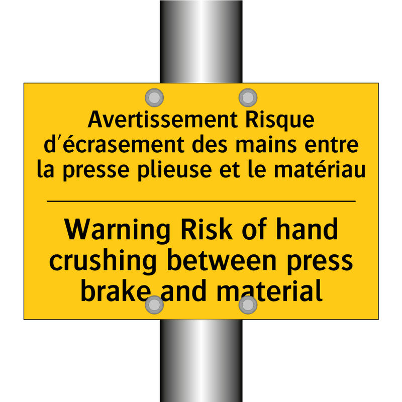 Avertissement Risque d'écrasement  /.../ - Warning Risk of hand crushing  /.../
