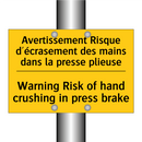 Avertissement Risque d'écrasement  /.../ - Warning Risk of hand crushing  /.../