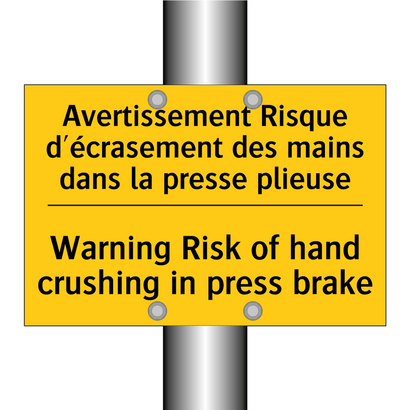Avertissement Risque d'écrasement  /.../ - Warning Risk of hand crushing  /.../