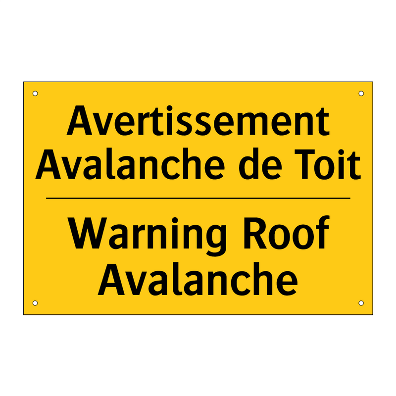 Avertissement Avalanche de Toit /.../ - Warning Roof Avalanche