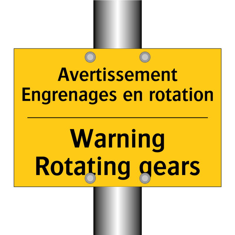 Avertissement Engrenages en rotation /.../ - Warning Rotating gears