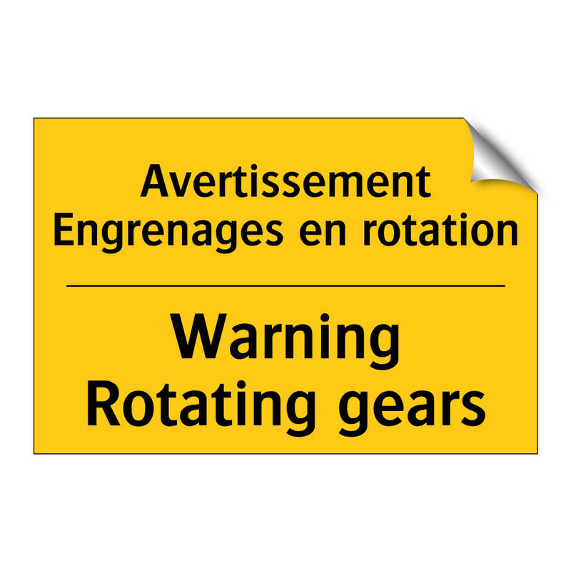 Avertissement Engrenages en rotation /.../ - Warning Rotating gears