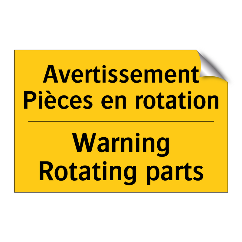 Avertissement Pièces en rotation /.../ - Warning Rotating parts