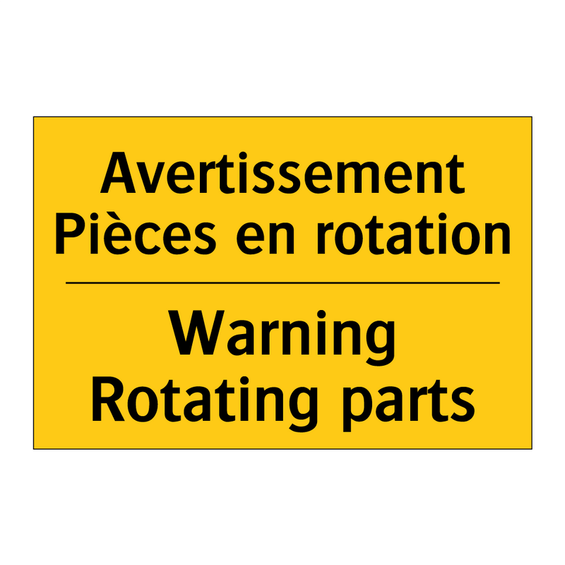 Avertissement Pièces en rotation /.../ - Warning Rotating parts