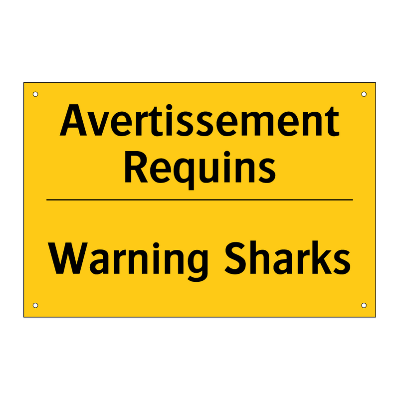 Avertissement Requins - Warning Sharks