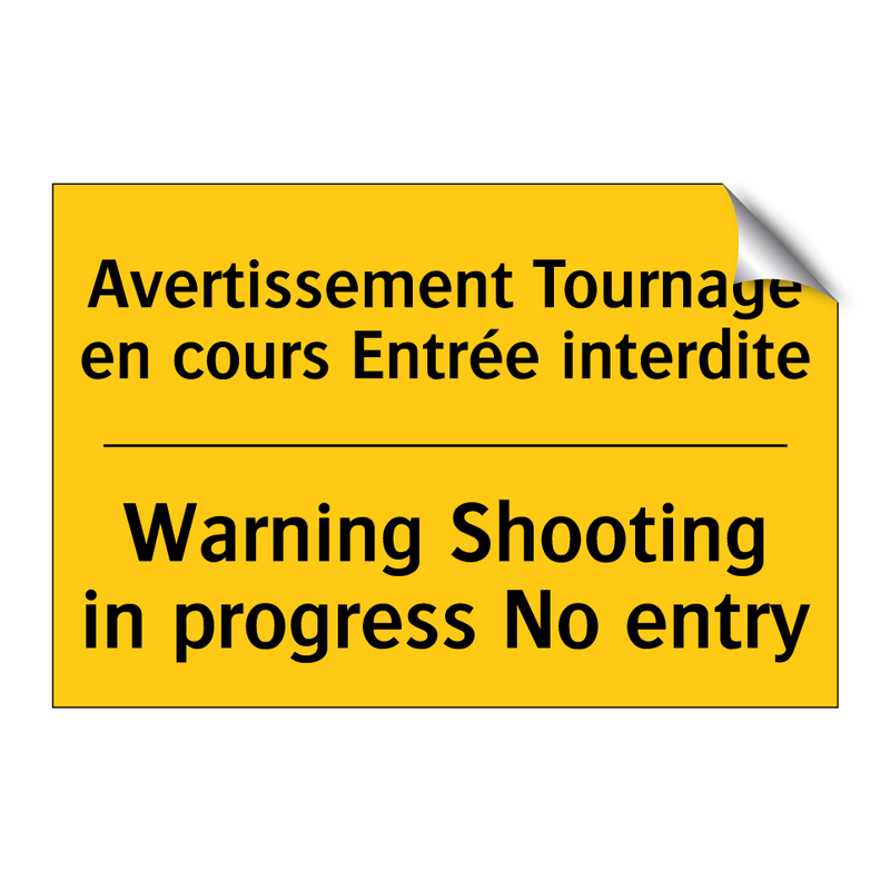 Avertissement Tournage en cours  /.../ - Warning Shooting in progress No  /.../