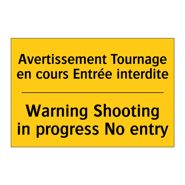 Avertissement Tournage en cours  /.../ - Warning Shooting in progress No  /.../