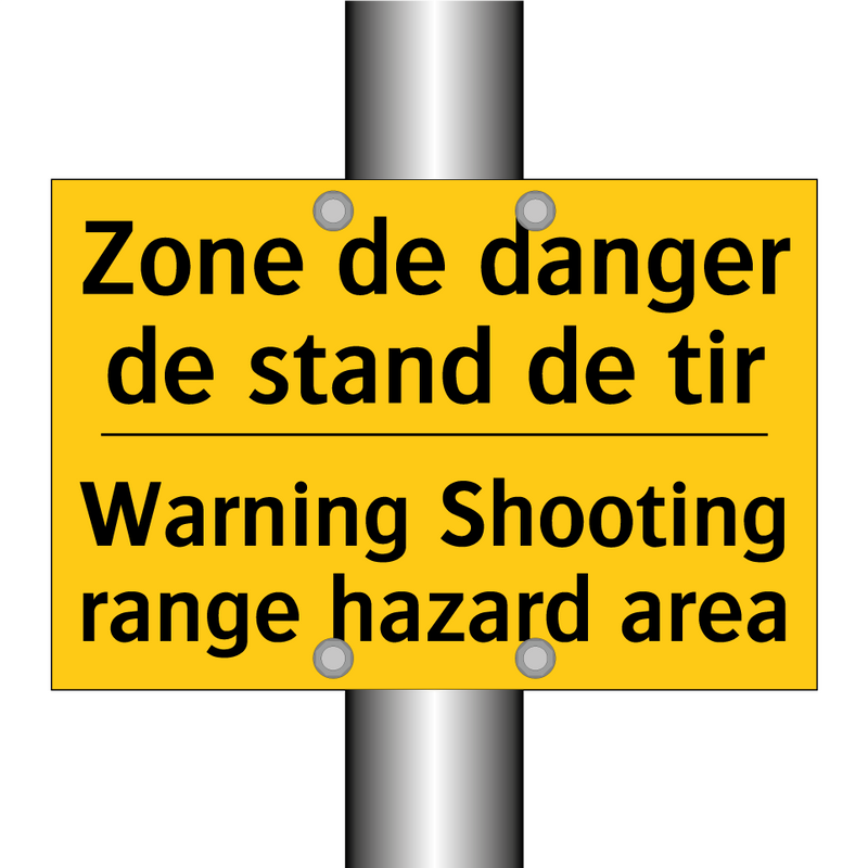 Zone de danger de stand de tir - Warning Shooting range hazard  /.../