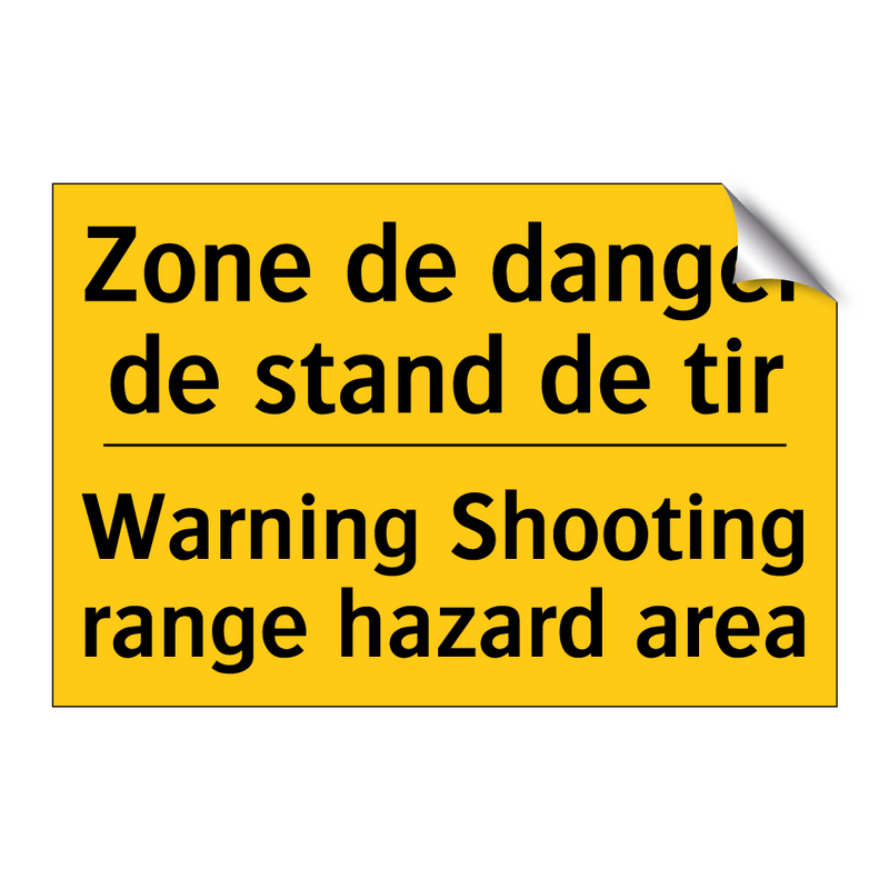 Zone de danger de stand de tir - Warning Shooting range hazard  /.../