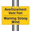Avertissement Vent Fort - Warning Strong Wind